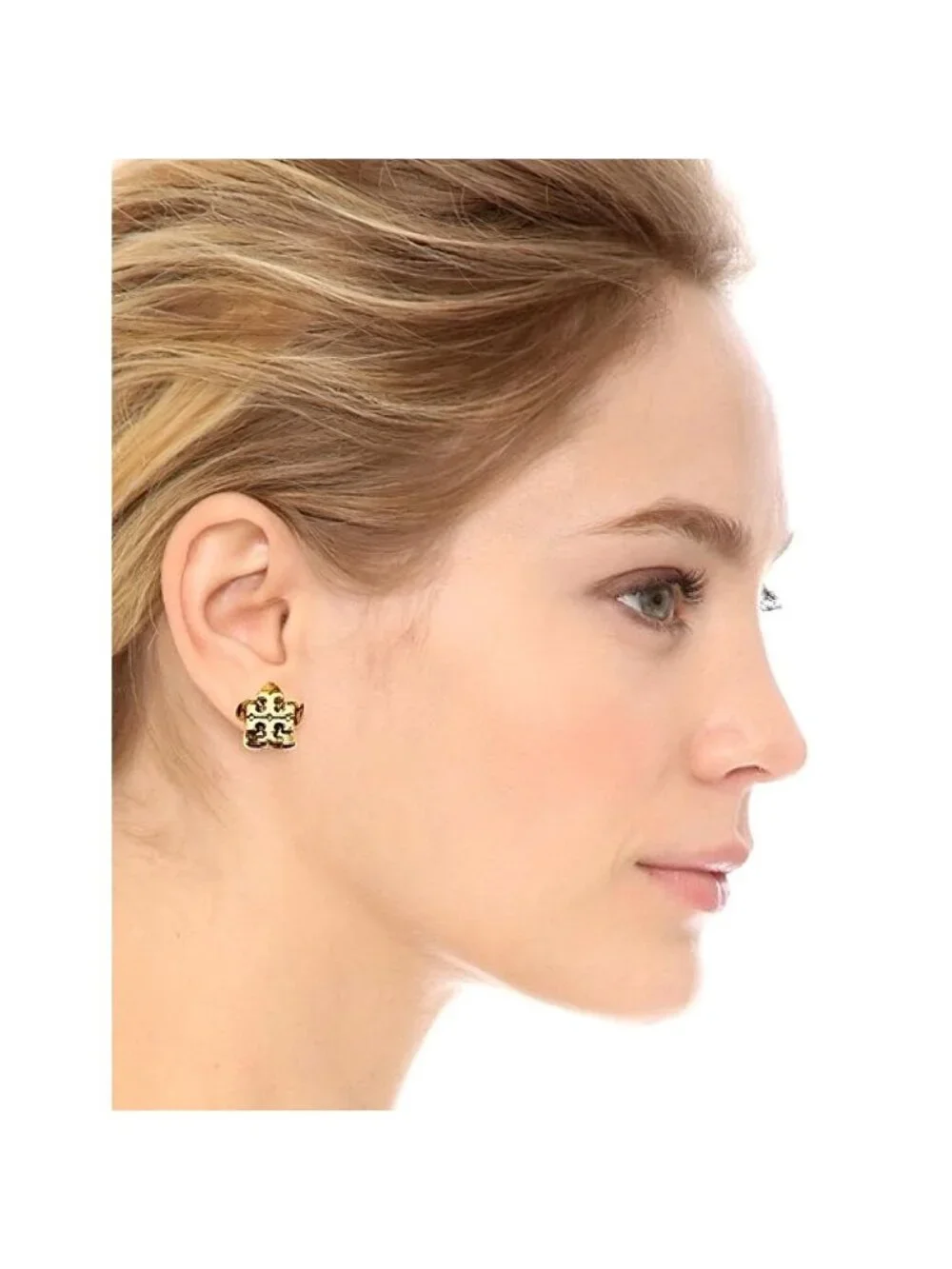 Tory Burch Flower Stud Earrings Gold OS